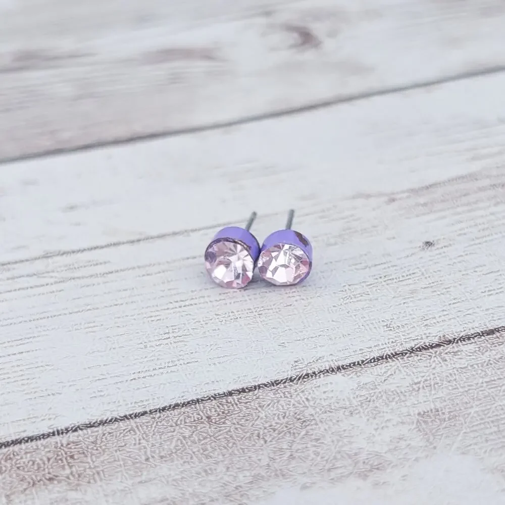 Purple & Pink Stud Earrings - Condition Issues
